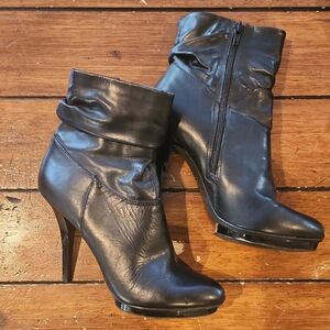 INC International Concepts Black Heeled Boots with Stiletto